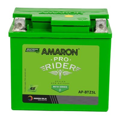 Amaron Pro Bike Rider Battery -BETA Series-BTZ5L with Warranty- 48 Months (24 Months Free+24 Months Pro Rata),12 Volt